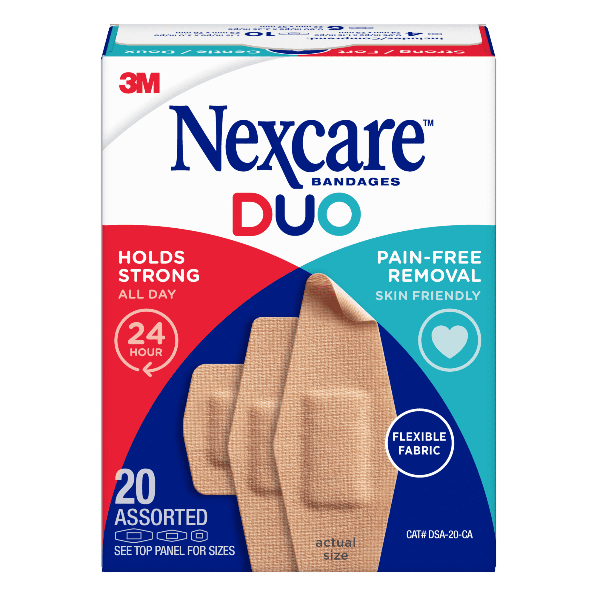 Nexcare DUO Flexible Fabric Bandages: Assorted / 40-count (Tan) 40 count [3-pack]