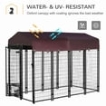 thumbnail image 3 of PawHut Outdoor Dog Kennel with Rotating Bowl Holders, Walk-in Pet Playpen, Red, 3 of 9