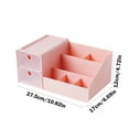 thumbnail image 3 of TZYUDK Multi Drawer Cosmetic Storage Box for Small Items Makeup Brushes Organization Desktop Vanity Counter Classified Compartments Pink Plastic, 3 of 6