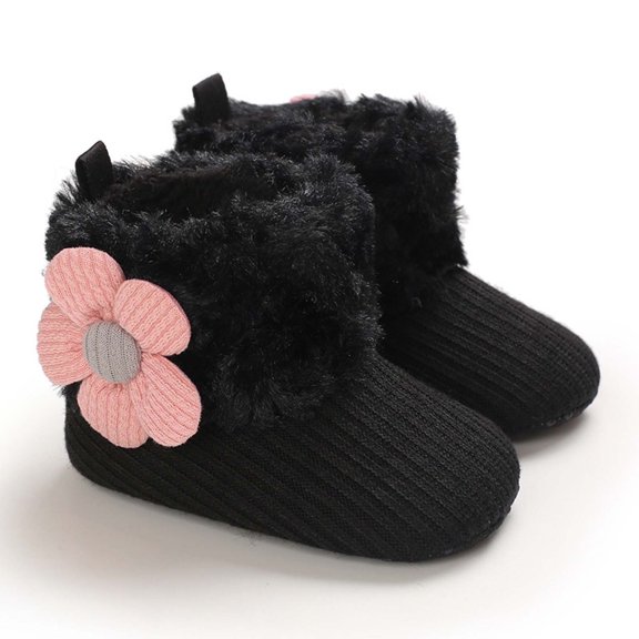 Baby Booties, Newborn Baby Booties Non-Slip Warm Cozy Baby Slippers Toddler Boys Girls Infant Winter Cozy Socks Shoes Easy On and Off Snap Boots Crib Warm Shoe First Walker Birthday Shower