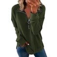 thumbnail image 2 of Babysbule Fall Tops for Women Ladies Stylish Printed Loose Long Sleeves Blouse Lapel Casual Tops Sweatshirt, 2 of 5