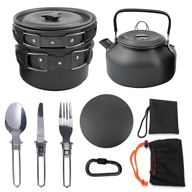 Utensilios De Cocina Portátiles Para Acampar Kit De Cocina Antiadherente Para Acampar Al Aire Libre Mochilero Senderismo Picnic Yuarrent OD009687-02