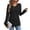 Black, variant on Women's V Neck Long Sleeve Tunic Tops Side Ruched Solid Loose Lightweight Basic T Shirts Dressy Casual Blouse Tops Fashion Outfits White