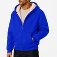 thumbnail image 2 of Winter Coats for Men Zip Up Long Sleeve Thick Lightweight Coats Hooded Sherpa Fleece Lined Fall Casual Soft 2026 Outerwear with Pockets Royal Blue 2XL, 2 of 6