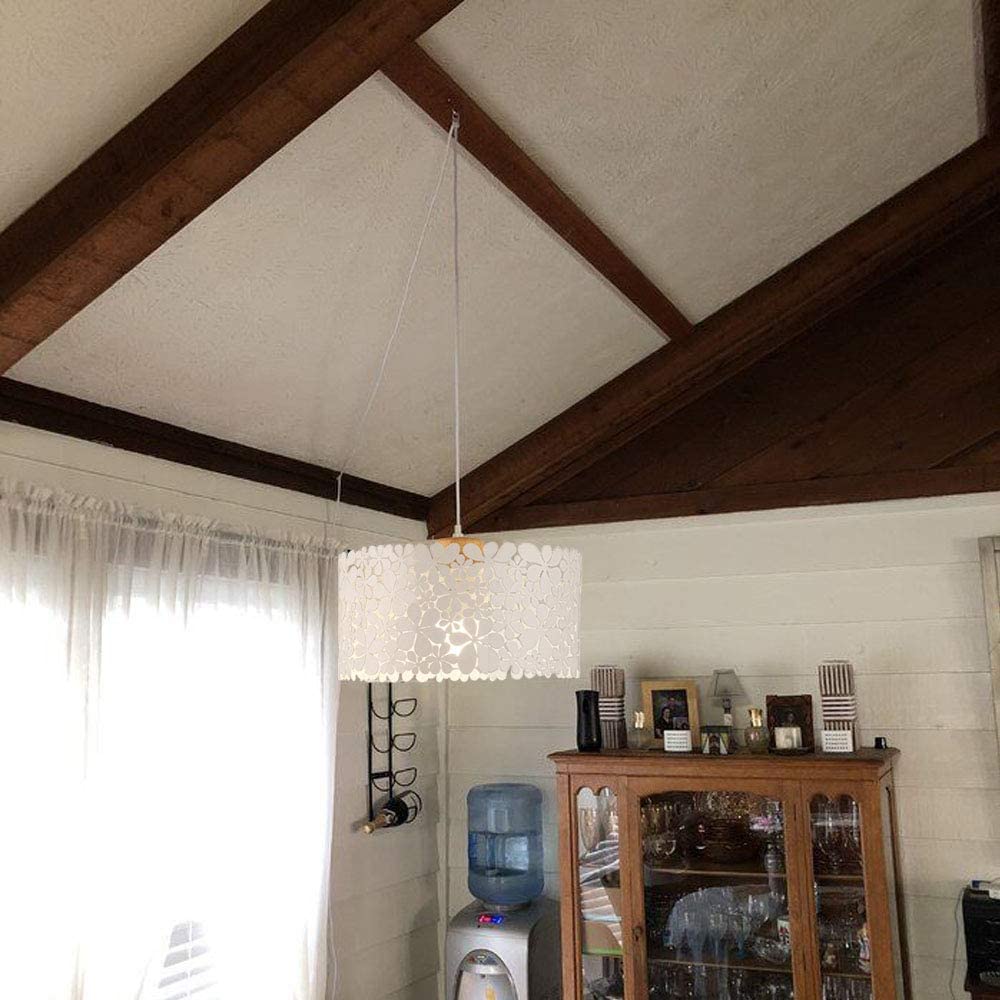 Kiven Plug in Pendant Light, Modern Hanging Light Fixture with 15FT Plug in Cord, Iron Chain and On/Off Dimmer Switch E26 Socket