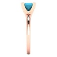 thumbnail image 3 of 1.0ct princess cut turquoise 18k rose gold Bridal Wedding Engagement Promise Anniversary Ring for Women size 8.5, 3 of 7