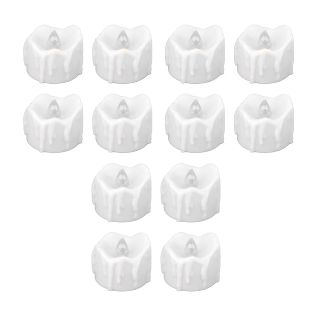 Velas de Té Eléctricas LED Iluminación Blanca Cálida 12 Velas Falsas de Halloween ANGGREK