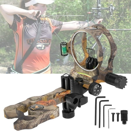 Tebru Shooting Compound Bow Sight Archery Compound Bow Sight Quality 5 Pin Archery Shooting Compound Bow Sight Set With Light For Practicing