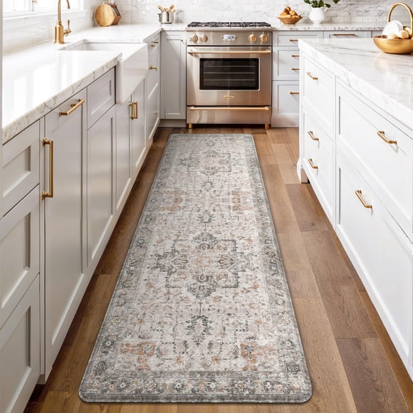 GENIMO Kitchen Mats for Floor, Washable Anti Fatigue Mat for Cushioned, 23.6"x71", Waterproof Kitchen Rugs, Non Slip Comfort Standing Mat Rug for Hom