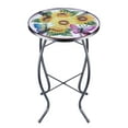 thumbnail image 5 of Wonder Garden Mosaic Side Table Outdoor for Patio, Indoor Accent Table Coffee Table for Bistro, Plant End Table Small, Sunflower Round Glass Plant Table Stands, 5 of 9