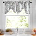thumbnail image 2 of VOGOL One Panel Leaves Pattern Tie-up Adjustable Valance, Curtain Shades for Bathroom Kitchen, Pocket Top, 52x18 inch, Blue, 2 of 7