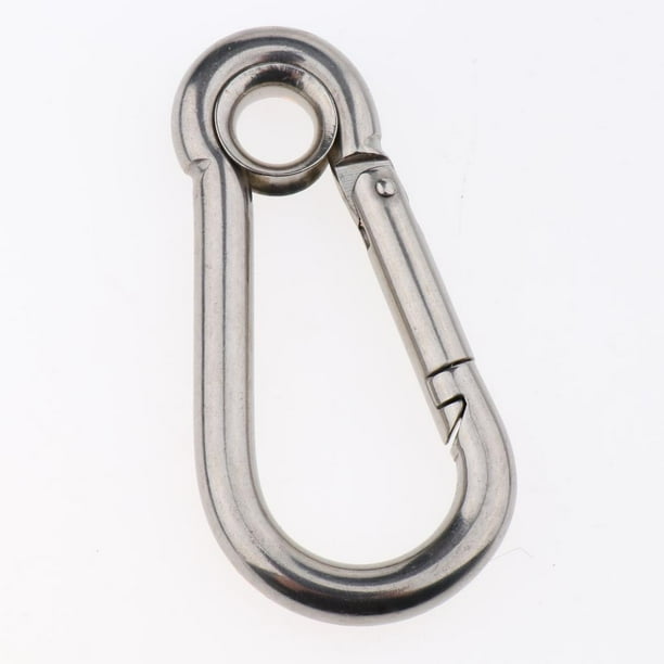 Gancho de resorte de acero inoxidable Clip Llavero Mosquetón para acampar Senderismo, 5 70x35mm Zulema Mosquetón de acero inoxidable