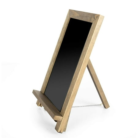 Chalkboard In Kitchen Ilyapa Magnetic Kitchen Chalkboard Sign - 10x14 Inch Brown Framed Standing Tabletop Chalk Board ()