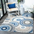 thumbnail image 2 of SAFAVIEH Cabana Brynn Floral Indoor/Outdoor Area Rug, Grey/Blue, 5'3" x 7'7", 2 of 9