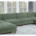 thumbnail image 4 of Contemporary Sage Color 6pc Modular Sectional Set Corduroy Upholstery Couch 2x Corner wedge, 2x Armless Chairs 2x Ottomans Living Room, 4 of 16