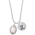 thumbnail image 1 of Delight Jewelry Silvertone Small Grey Imitation Pearl Silvertone Script Initial Disc - Z - Charm Necklace, 20"+3", 1 of 4
