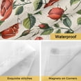 thumbnail image 4 of Valentine's Day No Hooks Shower Curtain with Snap-in Liner Vintage Watercolor Spring Red Roses Floral Linen Texture Shower Curtains for Bathroom, Waterproof, Easy Install, Washable 54"x78", 4 of 9