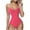 Hot Pink, variant on Taqqpue Women's One Piece Swimsuits Tummy Control Bikini Set Coverage Sexy V Neck Bathing Suit Solid Color Swimwear Beach vacation clothes
