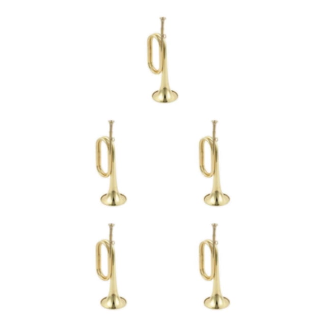 Cateissary Casa adultos niños portátil Metal B Flat Bugle llamada batalla trompeta fiesta desfile marcha banda trompetas instrumento de viento Type2 NO2
