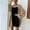 Khaki, variant on Baqcunre Womens Jacket Woman Autumn And Winter Solid Color Fashion Knitted Sripe Casual Coat Batwing Sleeve Lohas Time Long Cardigan Womens Coats Womens Fall Fashion 2023 Black L