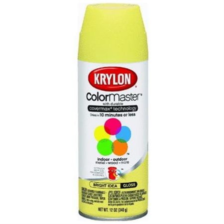 Krylon Colormaster Spray Paint, 12oz, Gloss Finish, Bright Idea