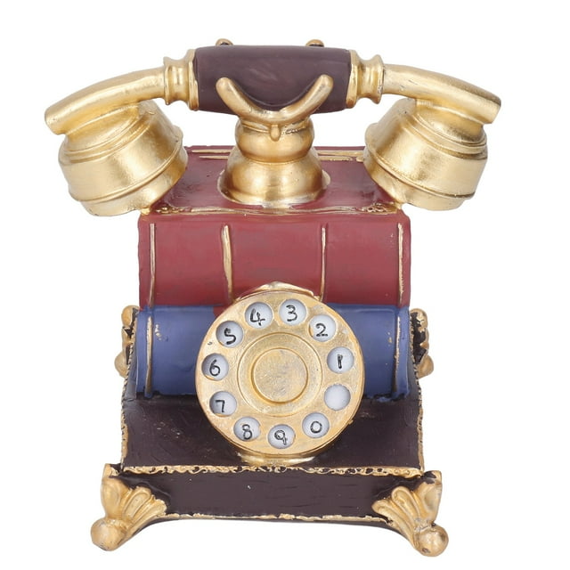 Modelo de teléfono de resina retro, modelo de teléfono antiguo para estudio en casa, decoración de escritorio para cafetería y tienda.