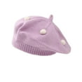 thumbnail image 2 of Aueoeo Toddler Knitted Hat Little Girls Boys Beret Hat Fall Winter Warm Beanie Cap Solid Color Toddler Hat Baby Soft Berets, 2 of 3