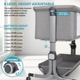 thumbnail image 3 of Minikid Baby Bedside Bassinet, 6 Height Adjustable Crib with Mosquito Net&Storage&Lockable Wheels for Infants, Light Grey, 3 of 10