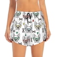 thumbnail image 2 of Picia Cute French Bulldog Pattern Women's 2 in 1 Athletic Running Shorts High Waisted Workout Casual Gym Sweat Shorts with Comfy Liner Zipper Pockets-Medium, 2 of 9