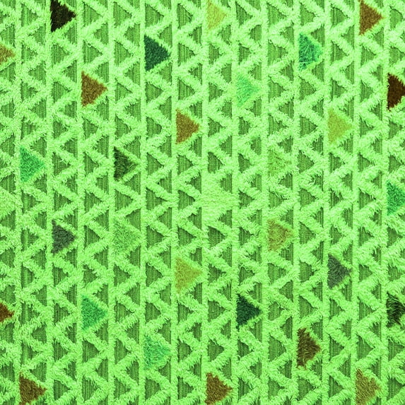 Ahgly Company Indoor Square Abstract Green Modern Area Rugs, 3' Square