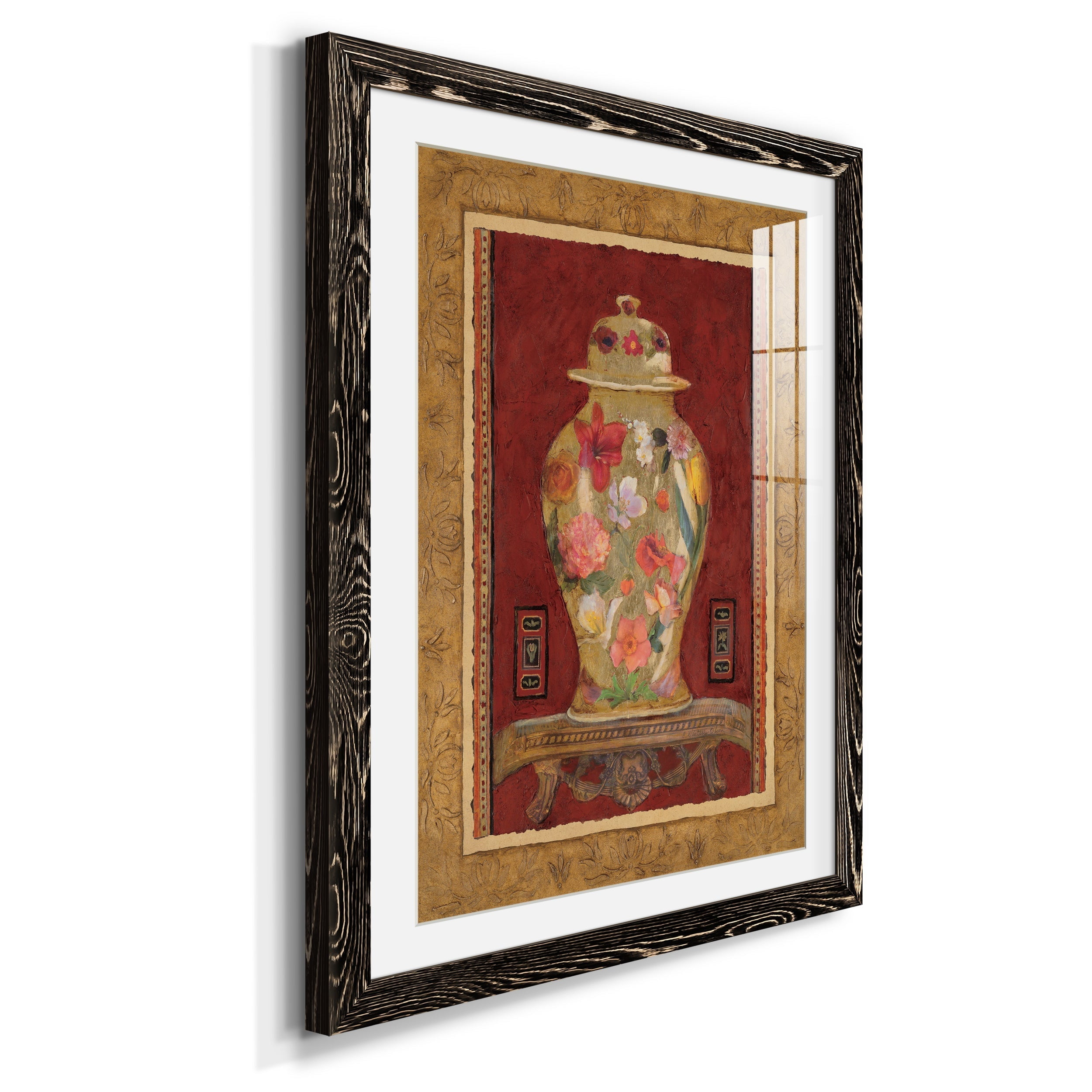 Romantic Urn I - Premium Framed Print - Distressed Barnwood Frame - Ready to Hang