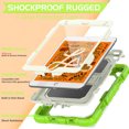 thumbnail image 3 of ELEHOLD for iPad mini 5/mini 4 7.9 inch 2019/2015 Ragged Case, Soft Silicone Hard PC Shoulder Strap Built-Kickstand Anti-Drop Shockproof Heavy Duty Protective Cover Case,Green, 3 of 10