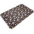 Bathroom Rugs Mat Starry Sky Black Daisies Flowers NonSlip Entryway