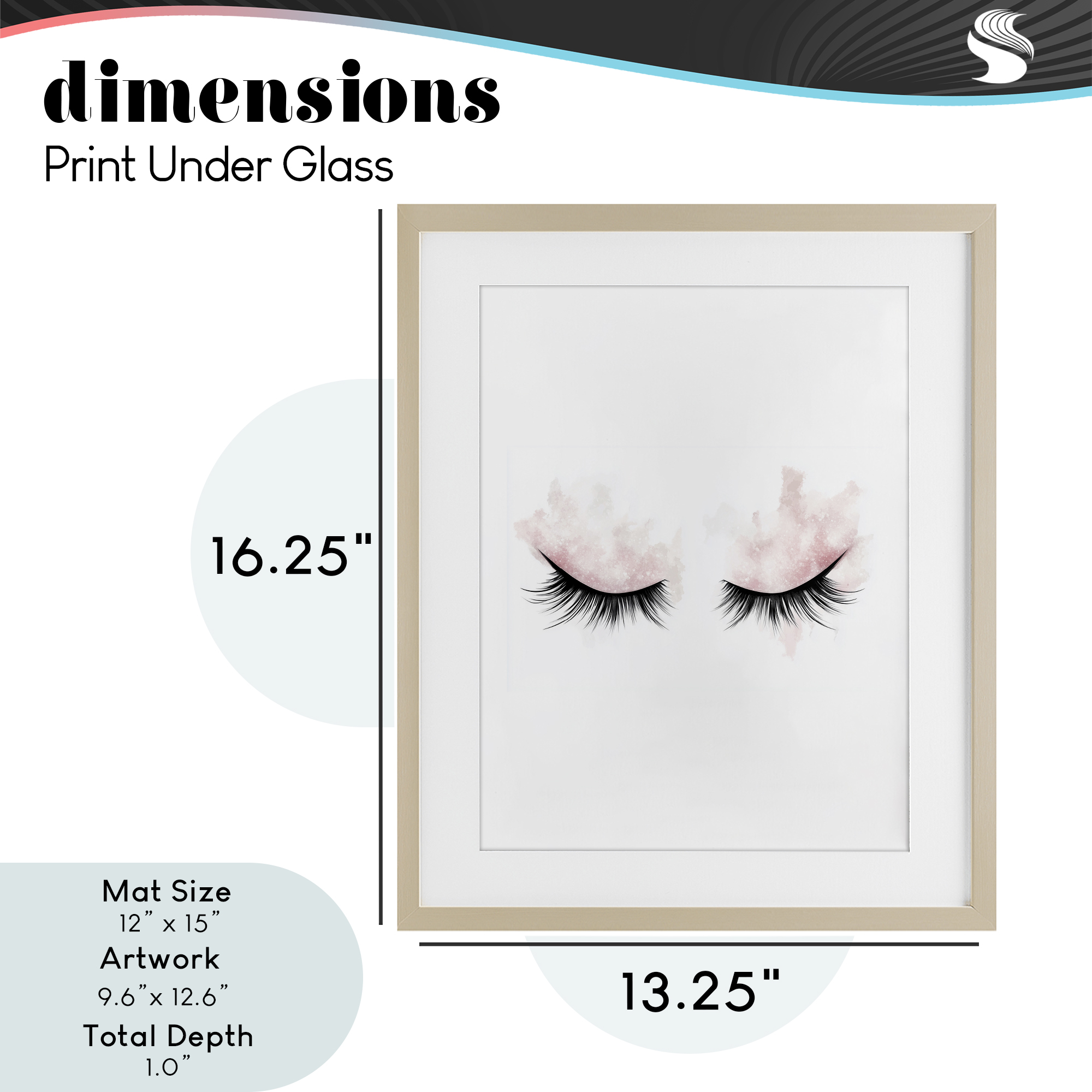 Pastel Pink Makeup & Lashes Birch Framed Print Under Glass, design by Christine Simpson Art