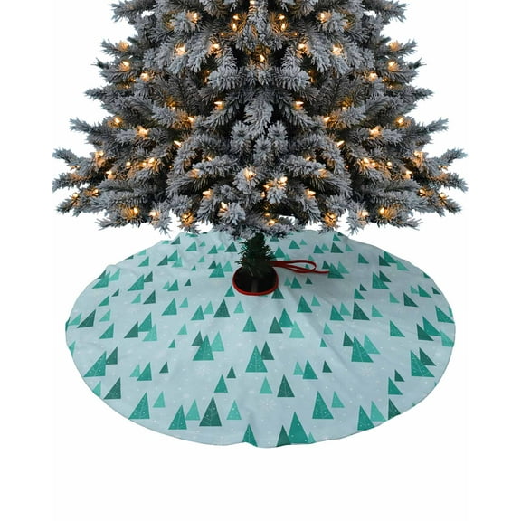 Teal Turquoise Christmas Tree Christmas Tree Skirt 36 Inches Large Christmas Skirt Tree, Xmas Tree Snowflake Blue Tree Skirt Christmas Decorations for Fireplace Party Holidays Indoor Outdoor