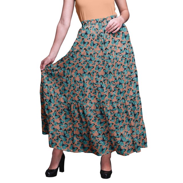 Bimba SkirtsForWomen Long Length Cotton Printed Maxi Boho Summer Skirt
