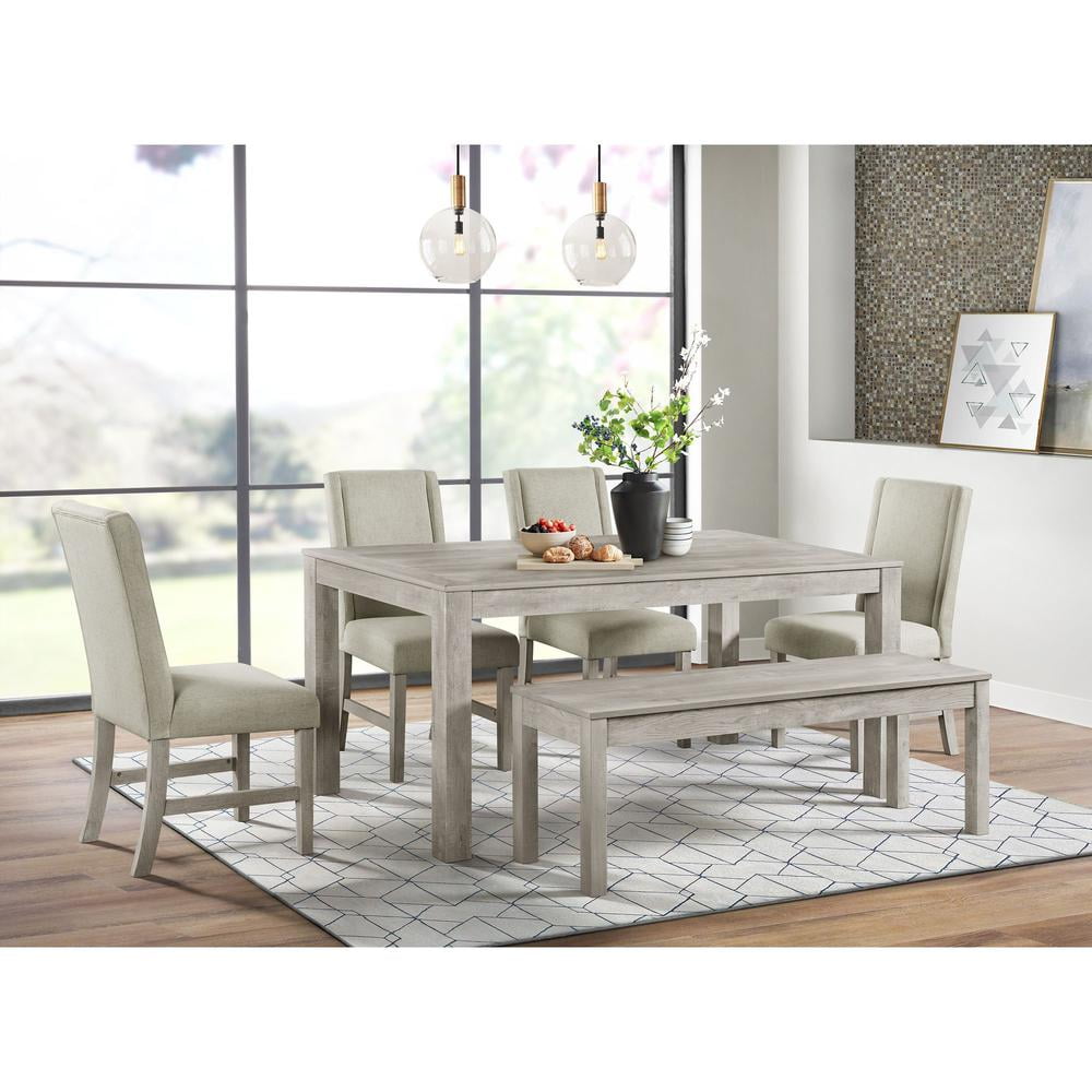 Elements Holmes Rectangular Dining Table in White