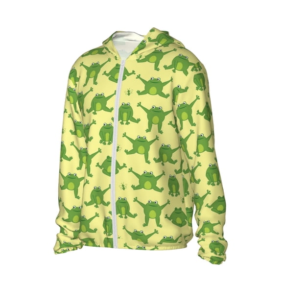 Picia Funny Frogs Women's Men's UPF 50 Sun Protection Hoodie Shirt Long Sleeve SPF Fishing Outdoor UV Hiking Lightweight Shirts-Small
