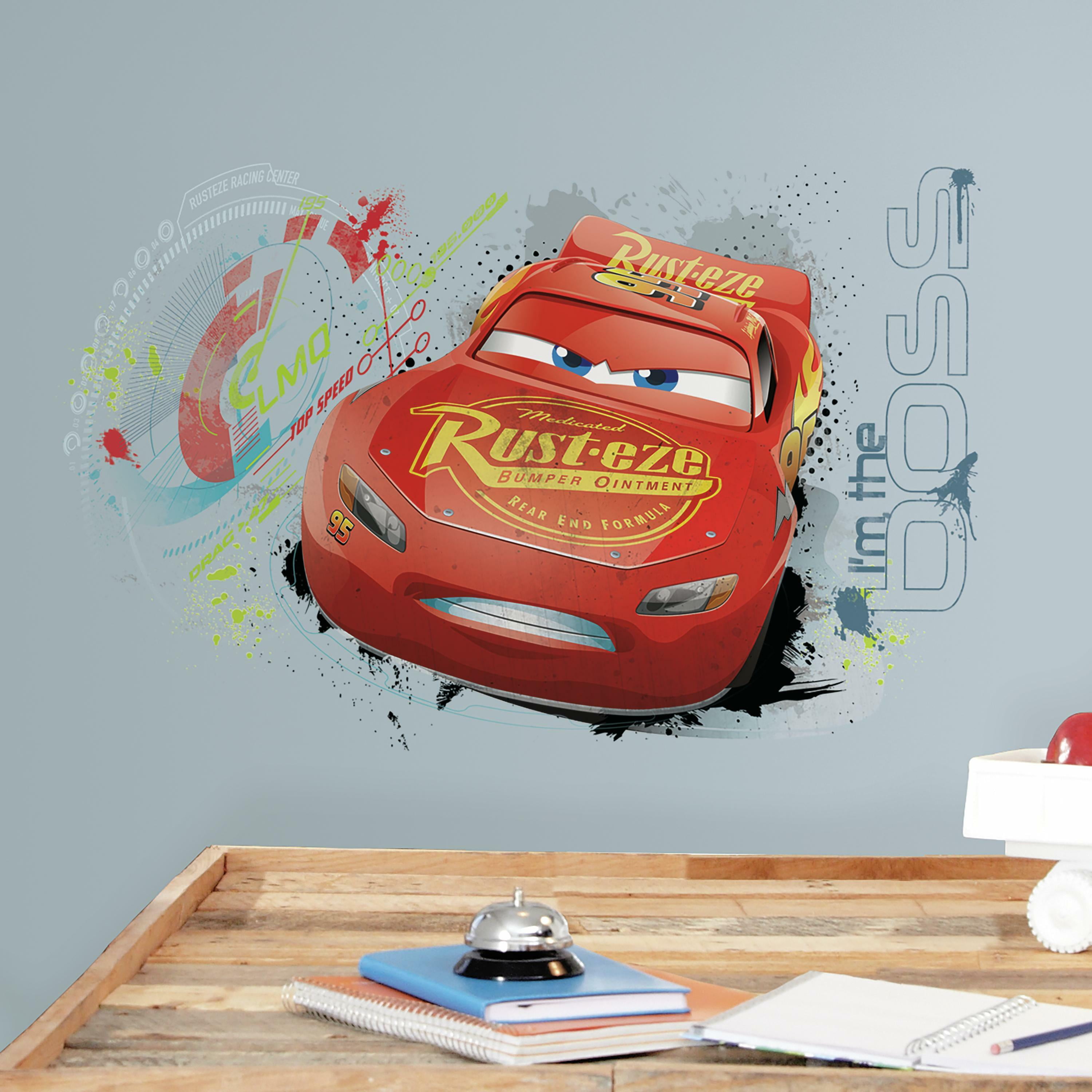 LIGHTNING MCQUEEN WALL DECAL Disney Cars Movie Stickers Racing Decor New GIANT 
