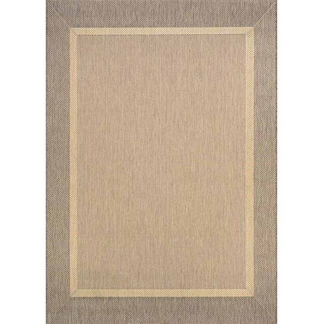Couristan 55260712510092T 5 ft. 10 in. x 9 ft. 2 in. Recife Stria Texture Rug, Natural & Coffee