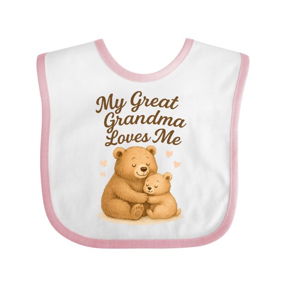 Inktastic My Great Grandma Loves Me Boys or Girls Baby Bib