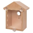 thumbnail image 2 of Luxcidy Ochine Window Bird House with Strong Suction Cup Wooden Birdhouse Clear Window Bird Feeder Outdoor Birds Nest Cage Outside Wild Easy Hanging Removable Tray with Holes, 2 of 9