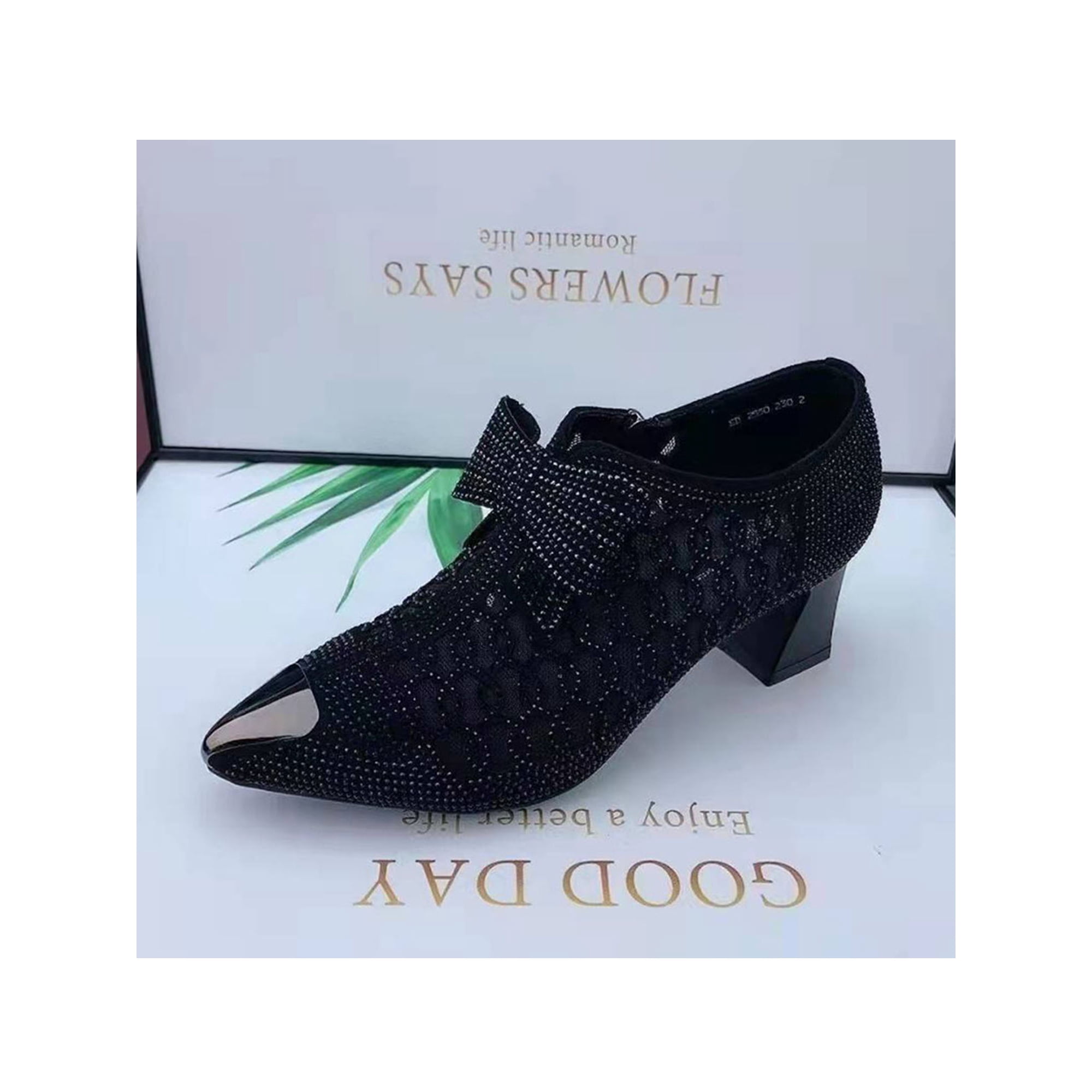 Black rhinestone dress shoes hot sale