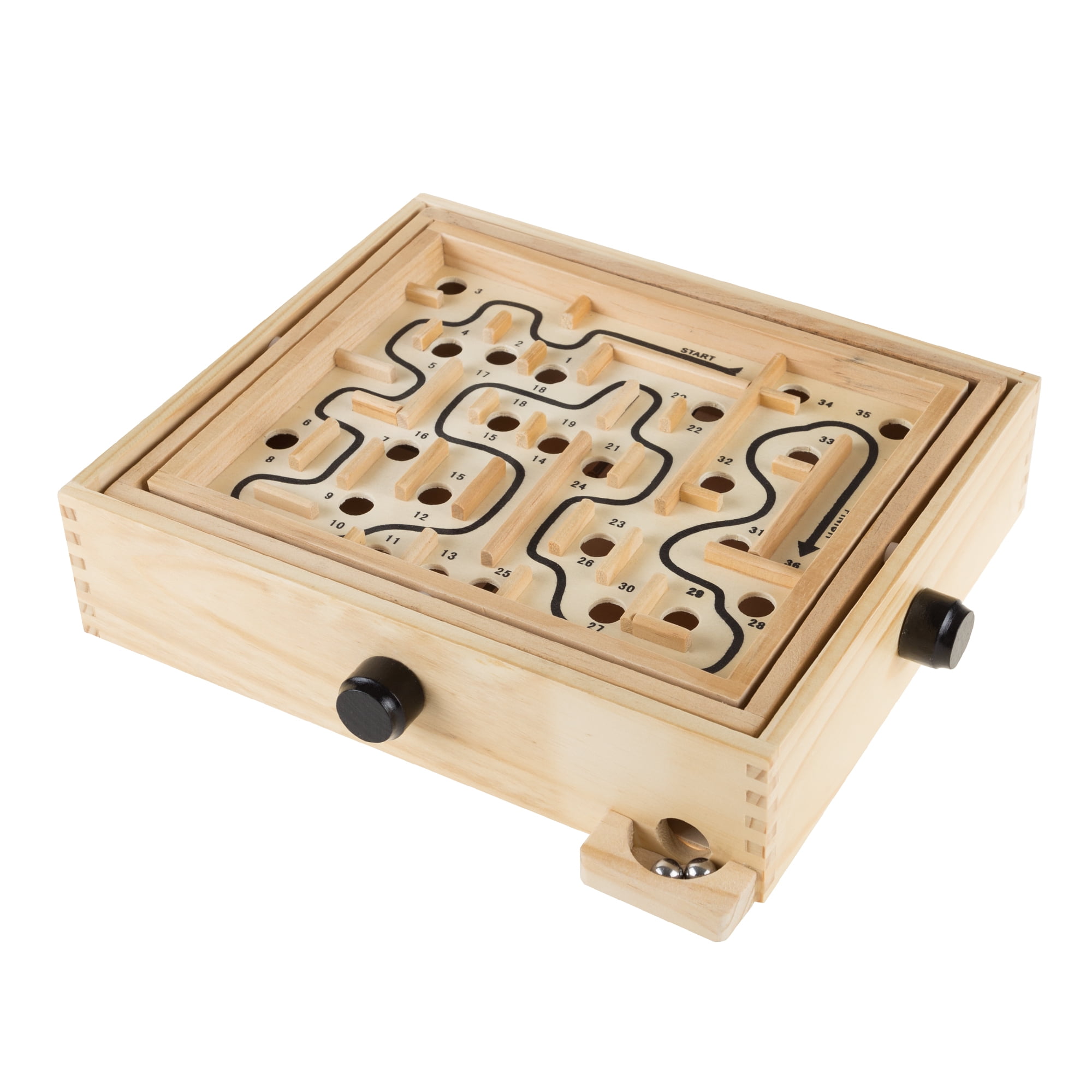Labyrinth Wooden Maze Game With Two, Maze Wooden Toy Marble