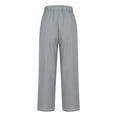 thumbnail image 4 of Wlynlyn Summer Pants for Women Elastic Waist Crop Pants Plus Size Straight Leg Pants Casual Solid Trousers with Pockets, 4 of 5