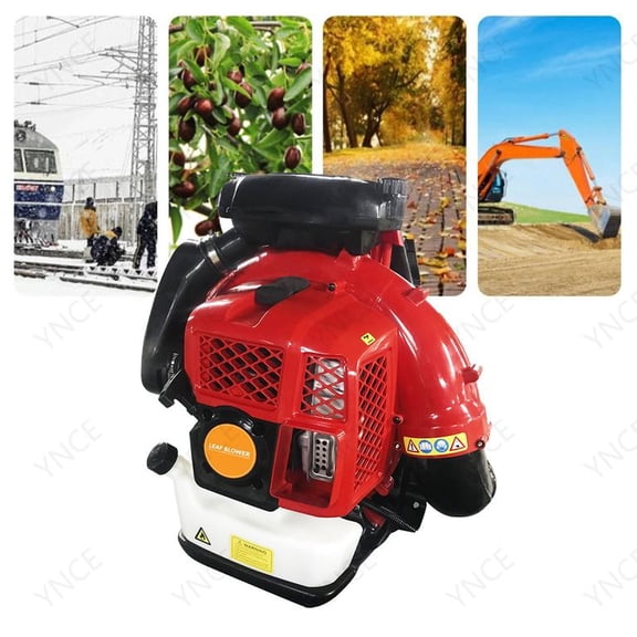 YNCE Professional Gas Powered Backpack Leaf Blower – 2 Stroke High-Performance 80CC / 900CFM Blower System with Comfort Design for Complete Property Maintenance (Red)