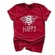 thumbnail image 2 of Bee Print Casual Ladies manga corta T Tops Spot Irfora Pink S, 2 of 4