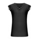 thumbnail image 4 of Moda mujer Casual Sexy verano cuello pico encaje ajuste chaleco Color sólido tira pulóver blusa superior Pompotops  lopia988162, 4 of 9