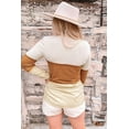 thumbnail image 3 of Women's Orange Striped Color Block Henley Top, 3 of 18