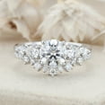 thumbnail image 2 of Elise Jewel 14K White Gold Plated Rings - 1.9 Ct Round Cut Lab Created Diamond Ring - Engagement Ring Bridal Set Anniversary Gifts - Cluster Diamond Wedding Silver Rings - Valentine Proposal Rings, 2 of 5